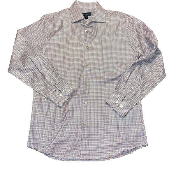 Scott Barber Shirt Medium Geometric Button Up Long Sleeve Cotton - Picture 1 of 5